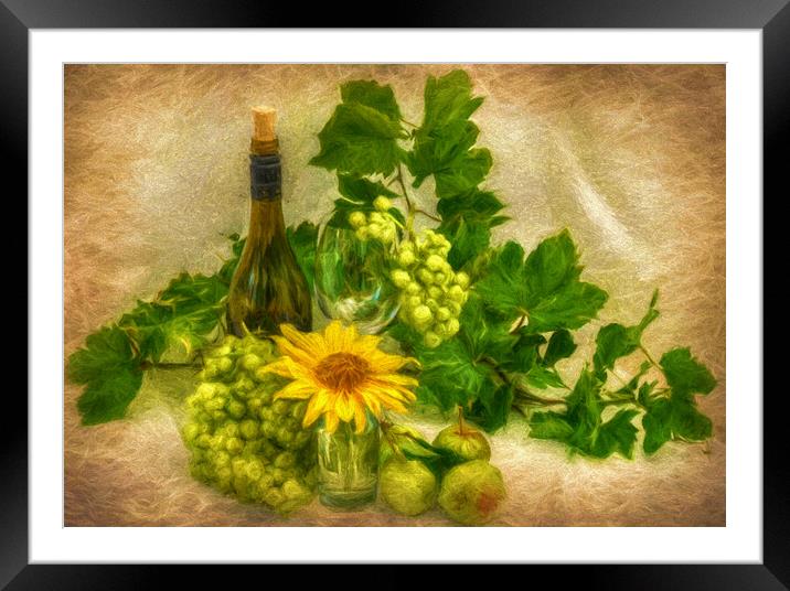 wine and fruit Framed Mounted Print by sue davies