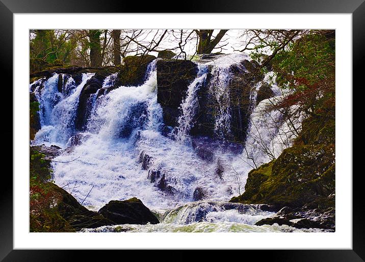 waterfall Framed Mounted Print by sue davies