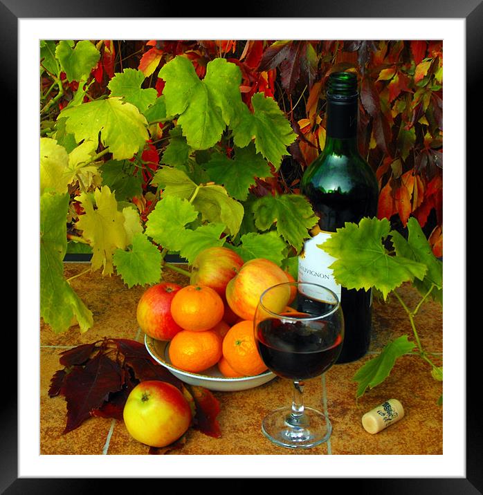 frut and wine Framed Mounted Print by sue davies