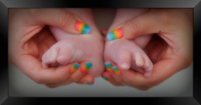 rainbow baby Framed Print by sue davies