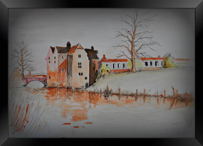 on the canal Framed Print by sue davies