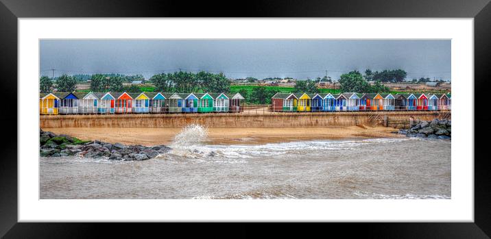  little beach huts Framed Mounted Print by sue davies