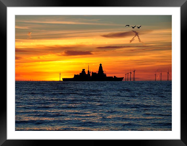  h m s dragon under the stars Framed Mounted Print by sue davies