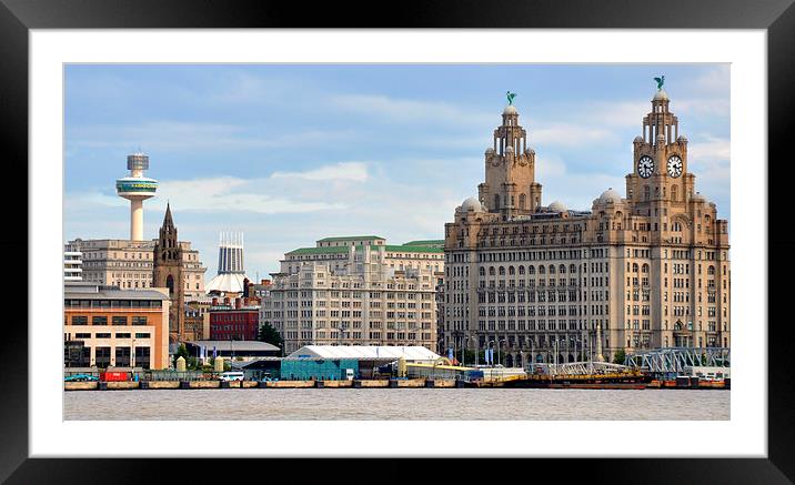  liverpool skyline Framed Mounted Print by sue davies