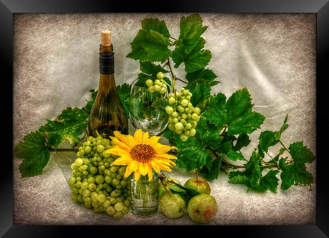  vino and flowers x Framed Print by sue davies