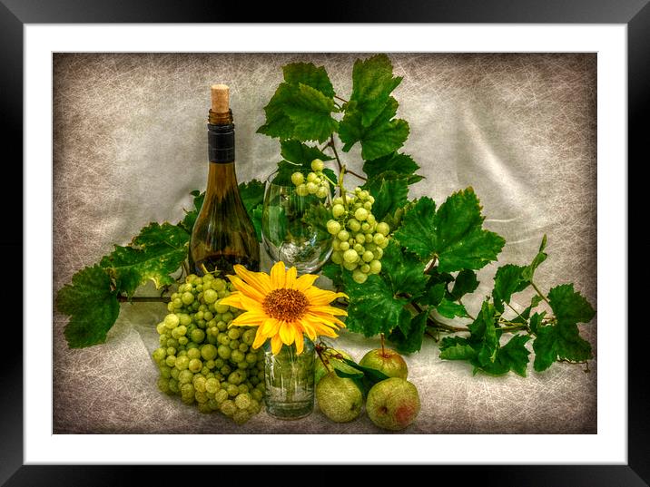  vino and flowers x Framed Mounted Print by sue davies