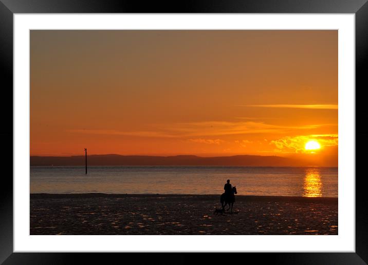 riding into the sunset Framed Mounted Print by sue davies