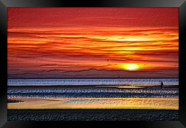 3 d sunset Framed Print by sue davies