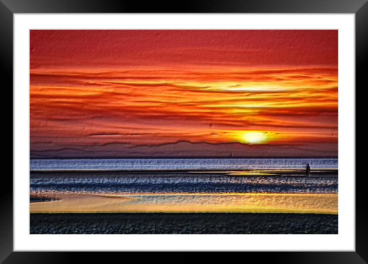 3 d sunset Framed Mounted Print by sue davies