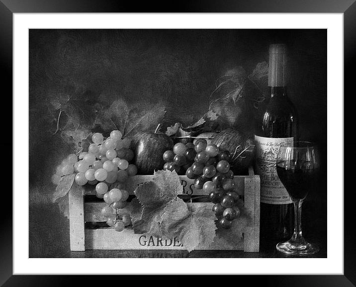 crate of fruit and wine Framed Mounted Print by sue davies