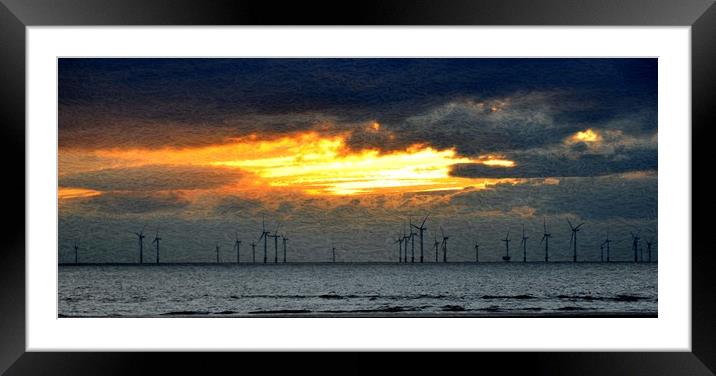 The windfarm Framed Mounted Print by sue davies