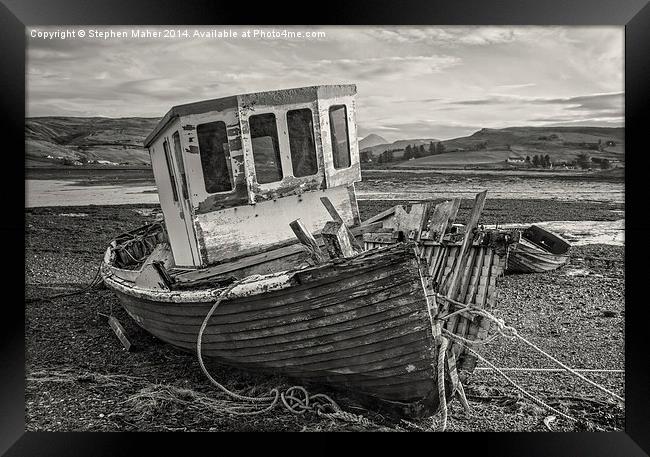Two Wrecks on Loch Harport Framed Print by Stephen Maher