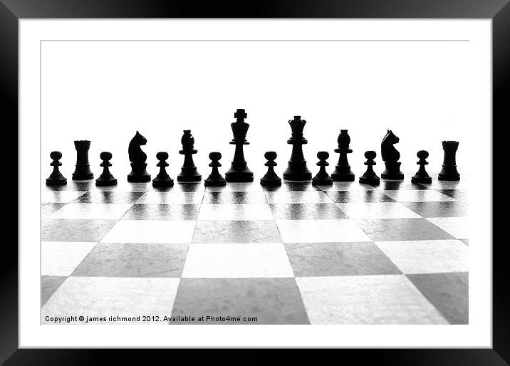 Chess Pieces - Monochrome Framed Mounted Print by james richmond