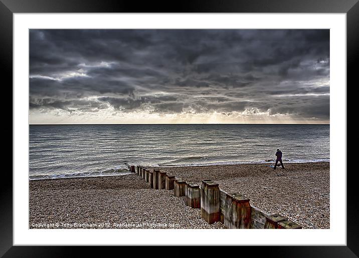 Fishing Brighton shoreline Framed Mounted Print by Tony Bramham