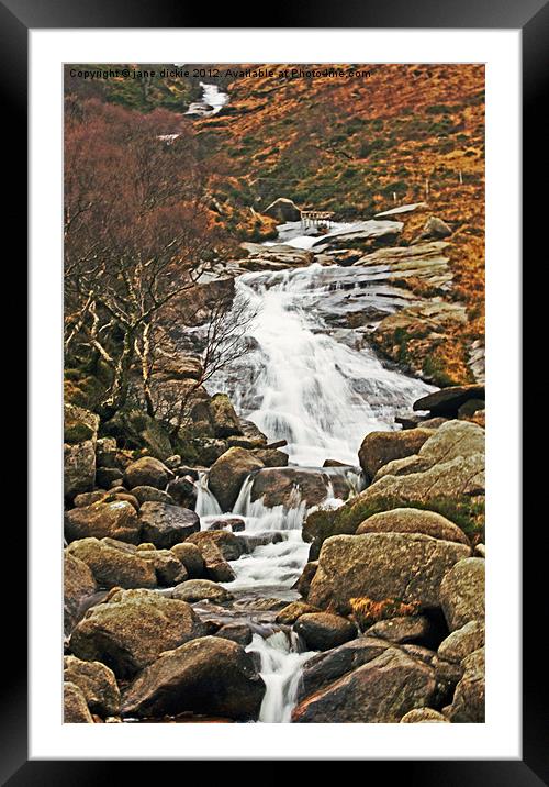 Glen Rosa waterfall Framed Mounted Print by jane dickie