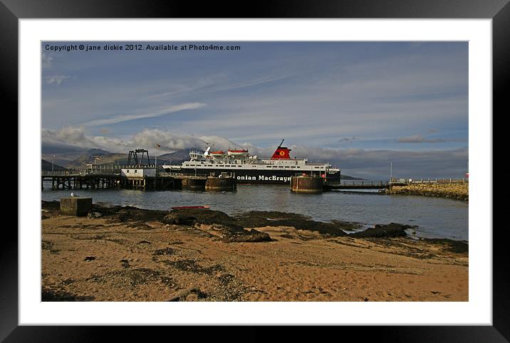 The Arran ferry Framed Mounted Print by jane dickie