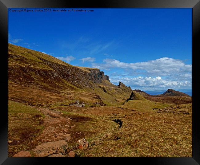 Trotternish Ridge,Isle of Skye Framed Print by jane dickie