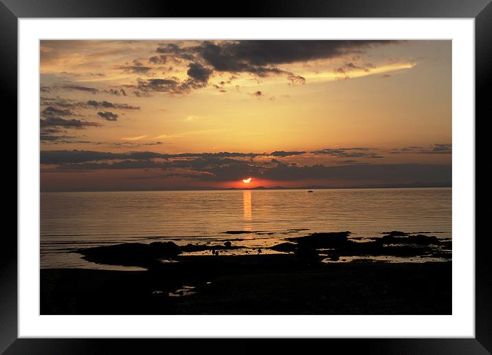 sunset sail Framed Mounted Print by jane dickie