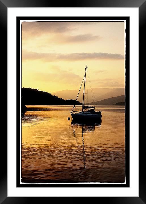 sunset on the lake Framed Mounted Print by jane dickie