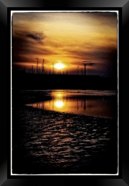 masts in sunset Framed Print by jane dickie