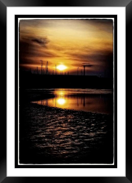 masts in sunset Framed Mounted Print by jane dickie