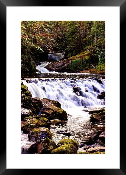  Autumn waterfall Framed Mounted Print by jane dickie
