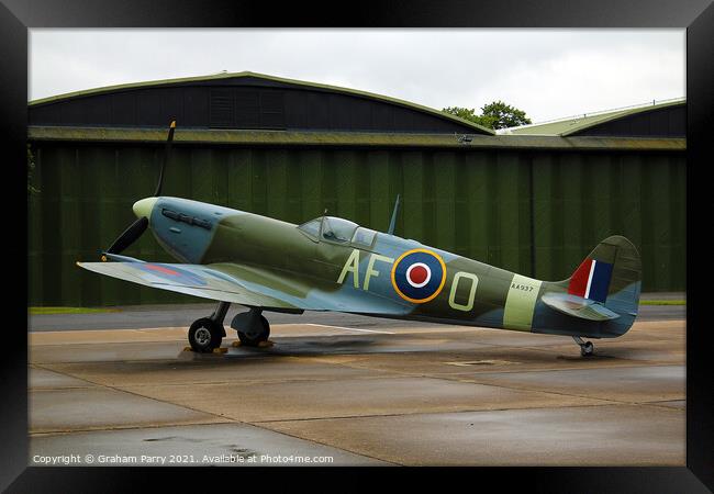 Scramble at Duxford: Spitfire Mark VB Framed Print by Graham Parry