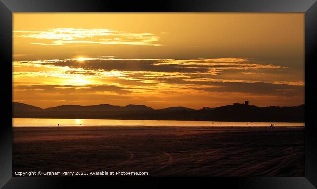 Twilight Over Criccieth Fortress Framed Print by Graham Parry