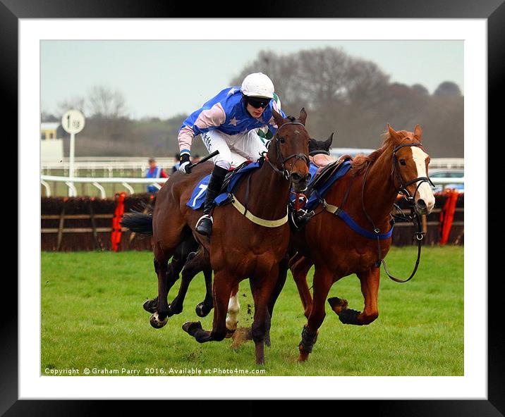 Spring Steeplechase: Stratford Racecourse's Thrill Framed Mounted Print by Graham Parry