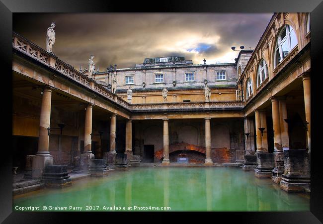 Historical Roman Bath House Immersion Framed Print by Graham Parry