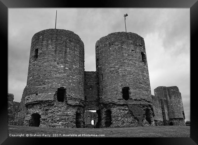 Twin Pillars of Rhuddlan's Historic Past Framed Print by Graham Parry