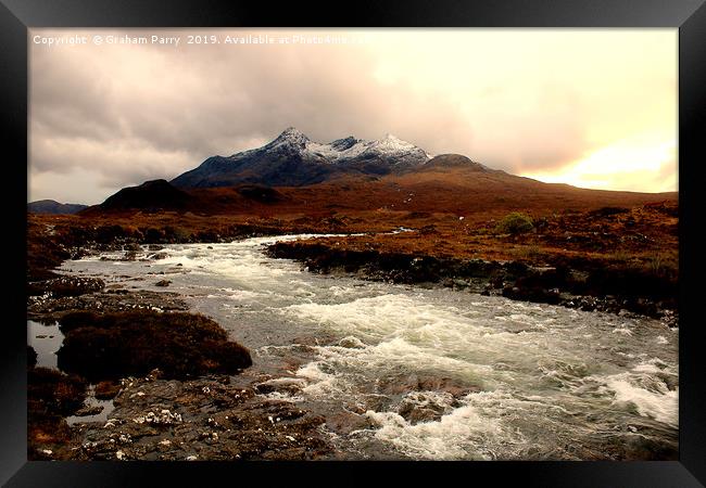 'Stormy Sligachan: Skye's Mystic Mountains' Framed Print by Graham Parry
