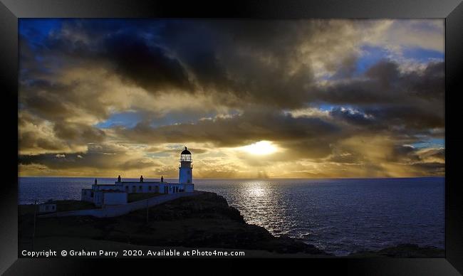 Dusk Descends on Neist Point Framed Print by Graham Parry