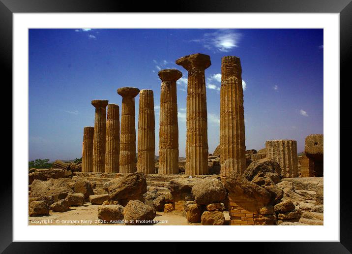 Echoes of Hercules: Ancient Greek Temple Framed Mounted Print by Graham Parry