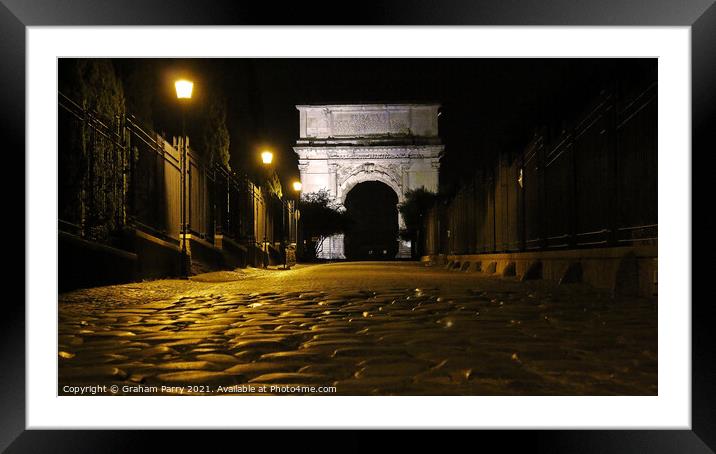 Illuminated Titan: Rome's Arch of Titus Framed Mounted Print by Graham Parry