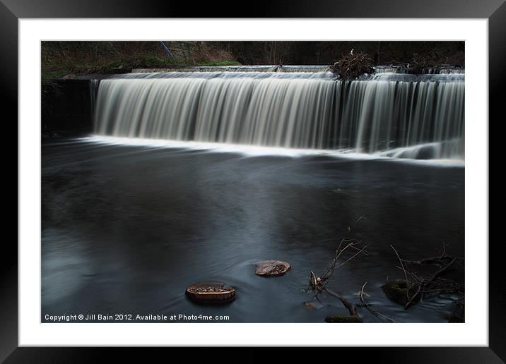 Waterfall on the Water of Leith, Edinburgh Framed Mounted Print by Jill Bain