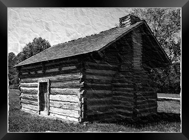 Civil War Era Log Cabin Framed Print by Thomas Grob