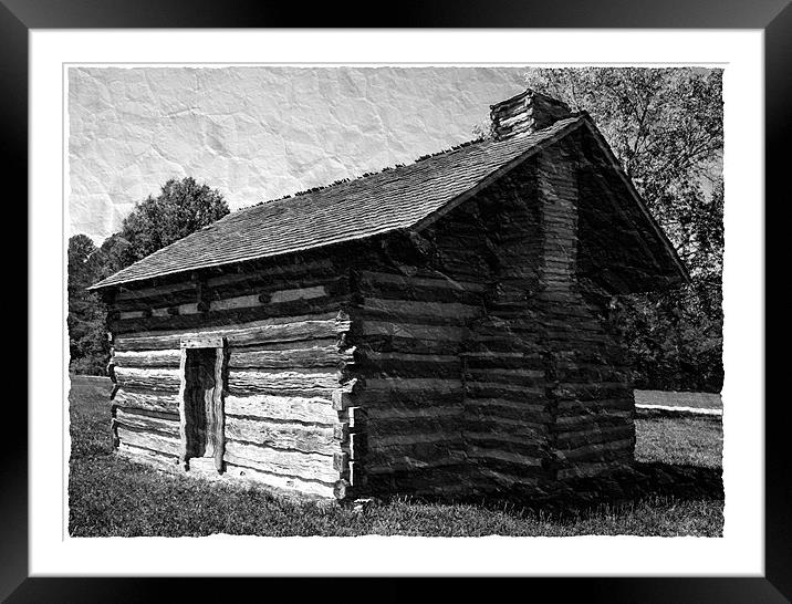 Civil War Era Log Cabin Framed Mounted Print by Thomas Grob