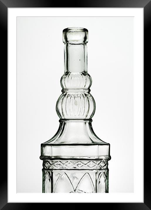 Transparent glass bottle Framed Mounted Print by Josep M Peñalver