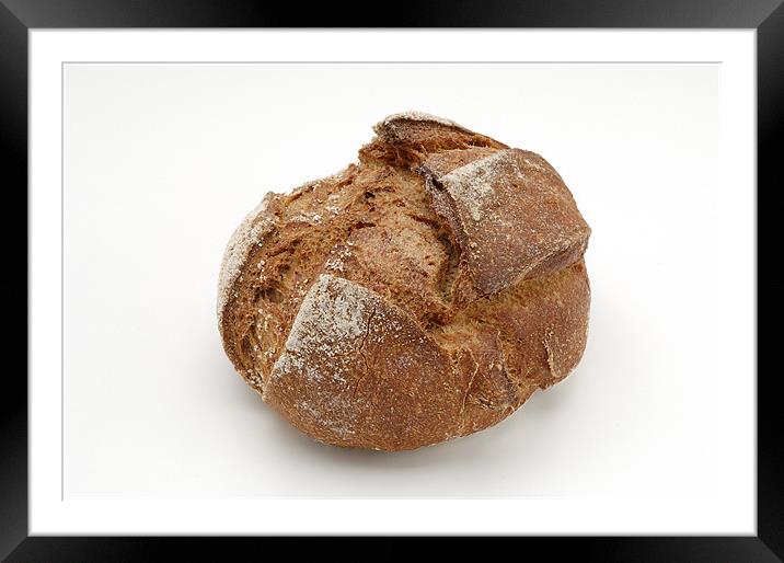 Bread over white background Framed Mounted Print by Josep M Peñalver