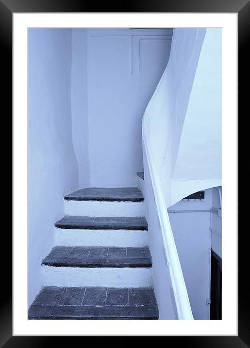 blue stair Framed Mounted Print by Josep M Peñalver
