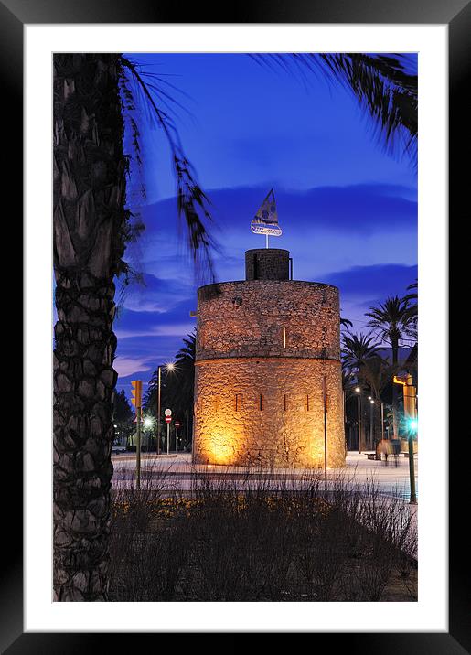 Blue tower, Vilanova i la Geltru Framed Mounted Print by Josep M Peñalver