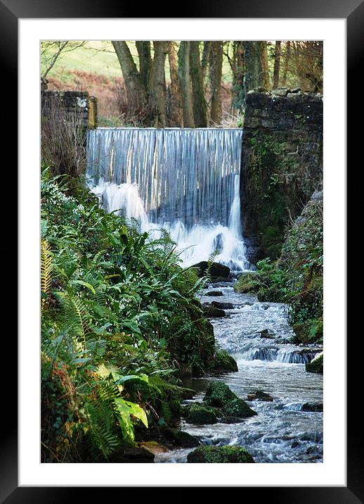 River with Waterfall Framed Mounted Print by Alex Hughes
