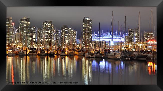 BC Place and Harbour Framed Print by Oliver Firkins