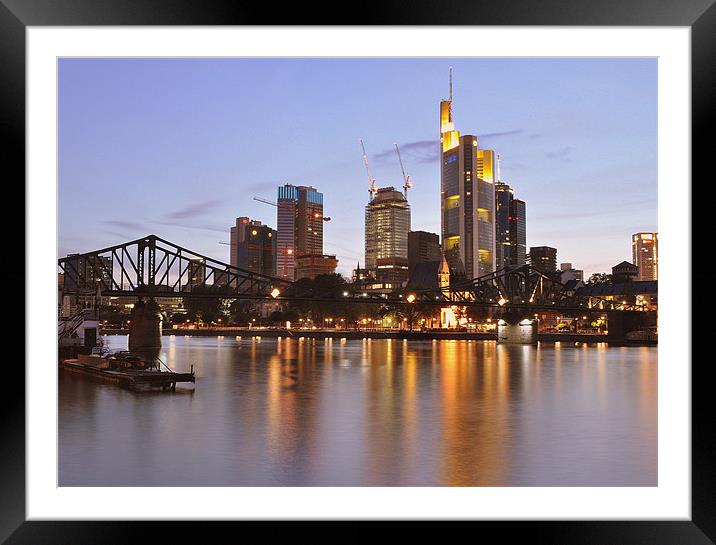Frankfurt by Night Framed Mounted Print by Oliver Firkins