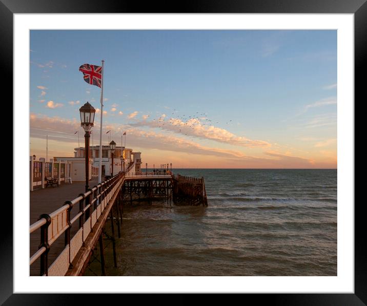 Worthing Pier Dusk Framed Mounted Print by Clive Eariss
