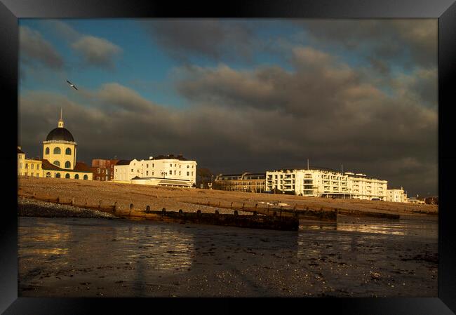 Worthing Sundown Sussex Framed Print by Clive Eariss