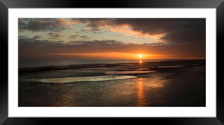 Worthing Sunset Dusk Framed Mounted Print by Clive Eariss