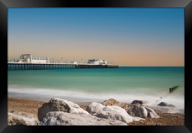 Worthing Pier View Framed Print by Clive Eariss