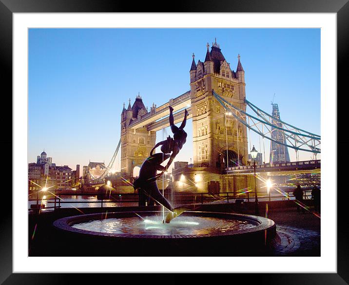 TOWER BRIDGE AT DUSK Framed Mounted Print by Clive Eariss